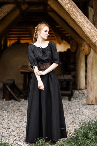 Bodenlanges kurzarmkleid - bodenlanges,