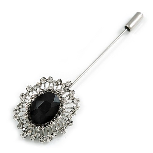 Oval klar schwarz kristall - oval, klar/schwarz