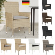Gartenstuhl Gartensessel Stuhl Sessel mit Kissen 2 Stk. Poly Rattan vidaXL