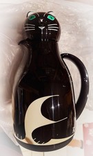 Thermoskanne Kaffeekanne Teekanne Schwarze Katze 1 Liter Retro Vintage