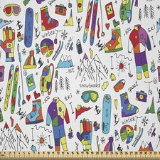 Ski Muster Microfaser Stoff