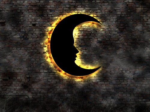 Led schild mond weltall - schild, sterne
