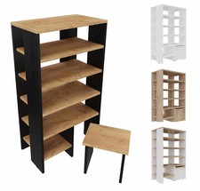 Schuhregal mit Sitz schmal und hoch 100x60x35 cm Schuhablage mit 6 Ebenen