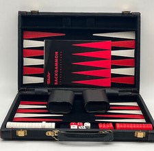 Tchibo Backgammon im Lederkoffer - ca. 48 x 37 cm - vollständig!