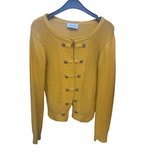 Gina Strickjacke | Senfgelb | Gr. 36 | Knopfdetails | Damen