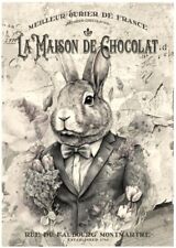 Decoupage-Bastelpapier-Softpapier-Vintage-Ostern-Hase-sepia-13213