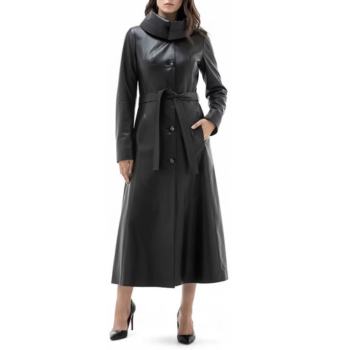 Damen lammfell leder mantel - lammfell,