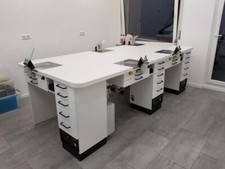 Freuding F1 5er Insel, Arbeitsplatz, Labortisch in Weiss mit Freuding Absaugung