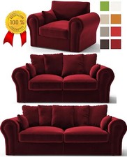 ROT 3-2-1 COUCHGARNITUR SET SESSEL 3 SITZER SOFA ECKSOFA WOHNLANDSCHAFT HOCKER