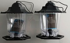 2x Vogelfutterhaus Vogelfutterspender Vogelfutterstation Vögel Futtersilo Futter