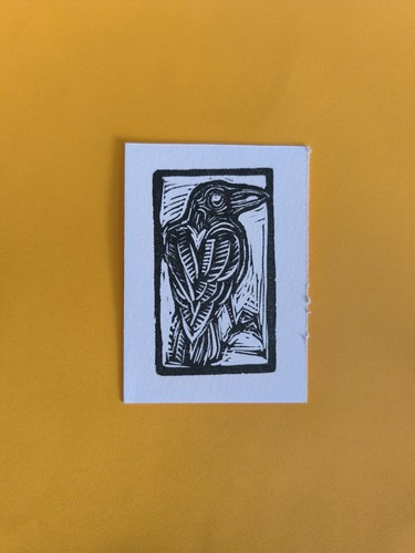 Aceo miniaturkunst handprinted - aceo,