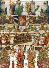 Glanzbilder Oblaten scrap 3 ef Weihnachtsbogen -2  23 cm