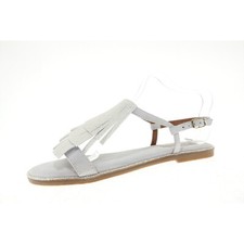 Replay Damen Riemchen Sandalen Sandaletten Gr. 37 Leder offwhite