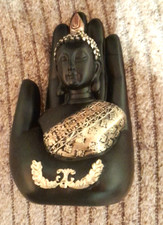 Schwarz Kunst Buddha Statue Thailand-  Buddhismus Skulptur