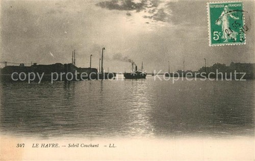 Havre port soleil couchant - havre,
