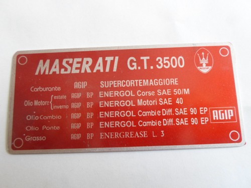 Typenschild schild maserati - typenschild,