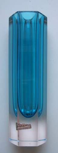 Blaue eckige murano - 6-eckige,