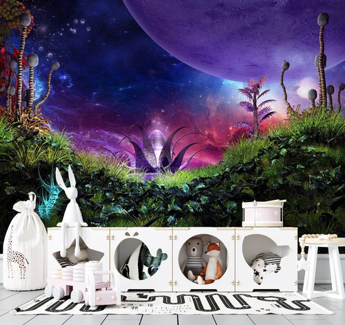 Lila planet h2343 - 3d, tapete