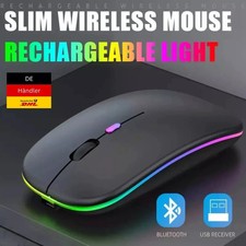 🖱️ Ultradünne Wireless Gaming Maus | USB & Bluetooth 2.4GHz | RGB Aufladbar