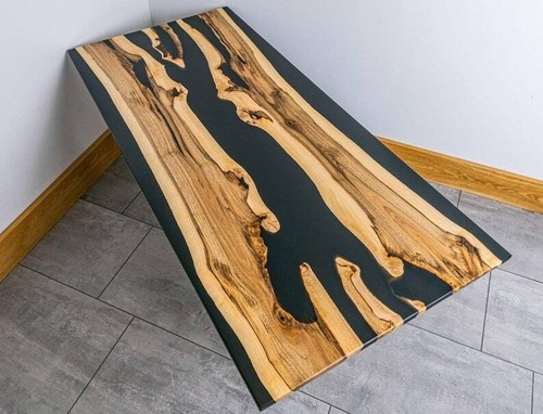 Black epoxy river - epoxy, table