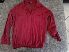 bordeaux Langarmbluse zum Krempeln,transparenter Einsatz hinten, Tally Weijl, M