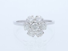 vintage Ring Brillanten 1,50 Karat 750 Weiß Gold 18 Karat Deutschland um 1970