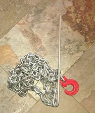 Chokerkette mit Schlinghaken rot und Nadel 8mm Länge ca. 2,5m Rundstahl 3-5t