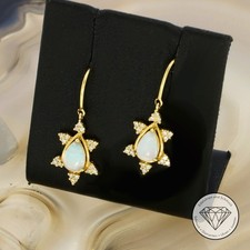 Wert 850,- Opal Diamant Ohrringe Ohrhänger 585 / 14 Kt Gold 178617 xxyy