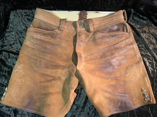 Kurze speckige lederhose bw - lederhose,