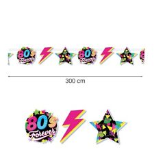 PARTY DEKO GIRLANDE 80ER JAHRE 300 CM NEU OVP