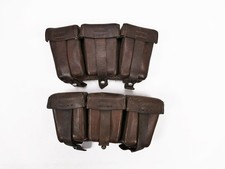 #Z PAAR Karabiner K98 Patronentasche BRAUN ORIGINAL Luftwaffe / Tropen / Afrikak