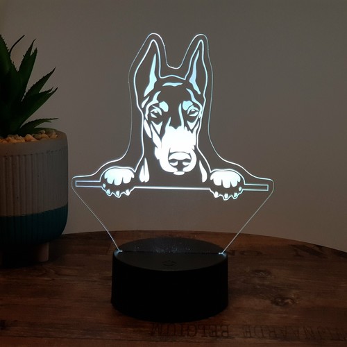 Led lampe hund dobermann - /,