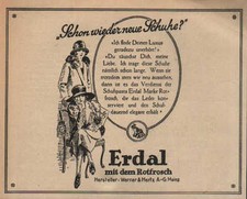 MAINZ, Werbung 1924, Werner & Mertz Schuhpasta Erdal Marke Rotfrosch