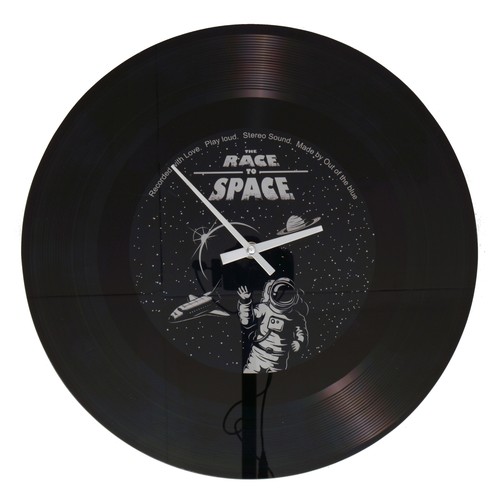 Schallplatte astronaut wanduhr - schallplatte,