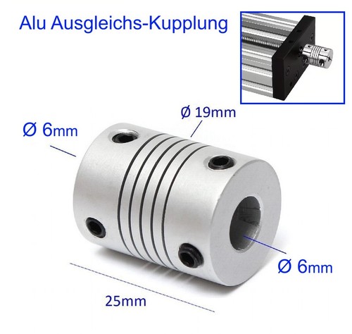 6mm auf rund - 6mm, welle