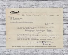 1956 Linck Automobile Offenburg Opel Brief Geld Heinzelmann Schiltach Dokument