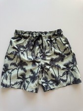 H&M ♥ HOSE BADEHOSE ♥ BADESHORTS GR.134/140 CM 8-10 JAHRE GRÜN MIT PLAMEN MOTIV