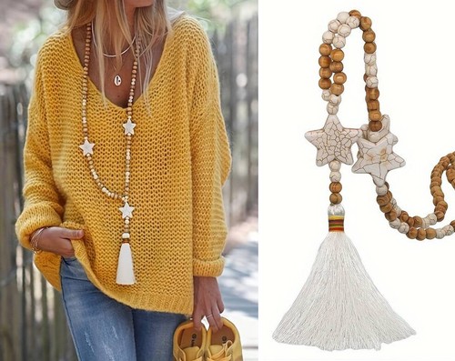 Lange boho hippie holz - boho, ibiza