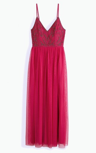 Kleid mit perlen applikation - kleid,