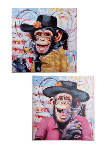2er set wandbilder affen - wandbilder,