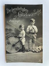 AK Namenstag Kinder Musik Trommel Trompete 1914