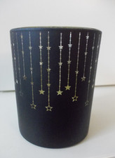Windlicht, Teelichthalter, schwarz/silber, Sterne, Weihnachten, Glas, neuwertig