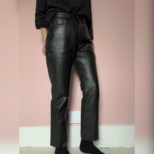 Schwarze Echtleder Bikerhose Motorradhose IXS W30" L29" 46 Large Unisex