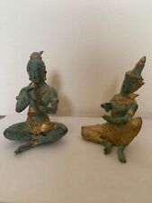 2 Stück Figuren Skulptur Vintage   Statue Thai Prinz Tempel Musiker