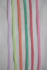 6 x 7 Meter Karoband 5mm - Schleifenband Landhaus Dekoband - oh. Drahtkante