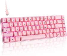 AJAZZ AK33 Pink Mechanische Gaming Tastatur 82 Tasten USB C Computer PC MAC PS4