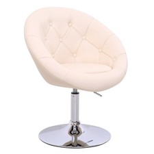 B-Ware SVITA HAVANNA Sessel Lounge Clubsessel Bar Drehsessel Retro Beige-Silber