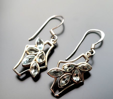 925 Sterling Silber Ohrringe Topas Edelstein Echtschmuck