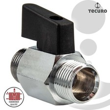 tecuro MINI Kugelhahn beidseitig Außengewinde, Messing verchromt