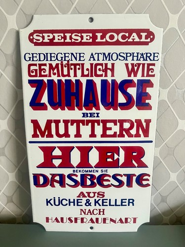 Emailleschild speise local - speise,